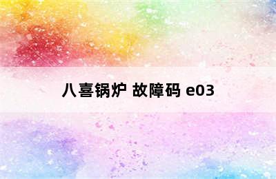 八喜锅炉 故障码 e03